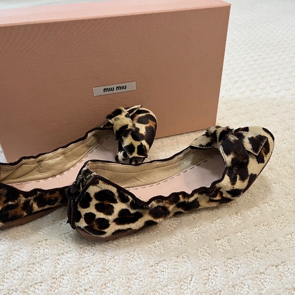 Miu Miu leopard print calf hair ballet flat, sz 7.5 - Picture 9 of 9